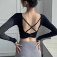 thumbnail image 3 of Long Sleeved Yoga Clothes Top With Chest Pad Women'S Kink Beautiful Back Sports Fitness T Shirt Slim Sexy Bra Sports Bras Tops for Women Cute Sports Bras for Women Bras for Women Yoga Teen Sports Bra, 3 of 4