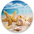 thumbnail image 2 of FREEAMG Beach Starfish Seashells Coasters for Drinks Set of 2, Absorbent Ceramic Drink Coaster with Cork Base for Wooden Coffee Table, Cool Housewarming Gift for Home Decor, 2 of 5