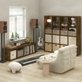 thumbnail image 2 of Furinno CUBICLE Vintage Vinyl Record Media Storage Organizer 16-Cube Amber Pine, 2 of 5