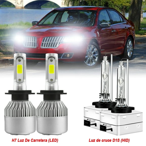 For 2007 2008 2009 Lincoln Mkz H7 LED High Beam and D1S Xenon HID Low Beam Headlights