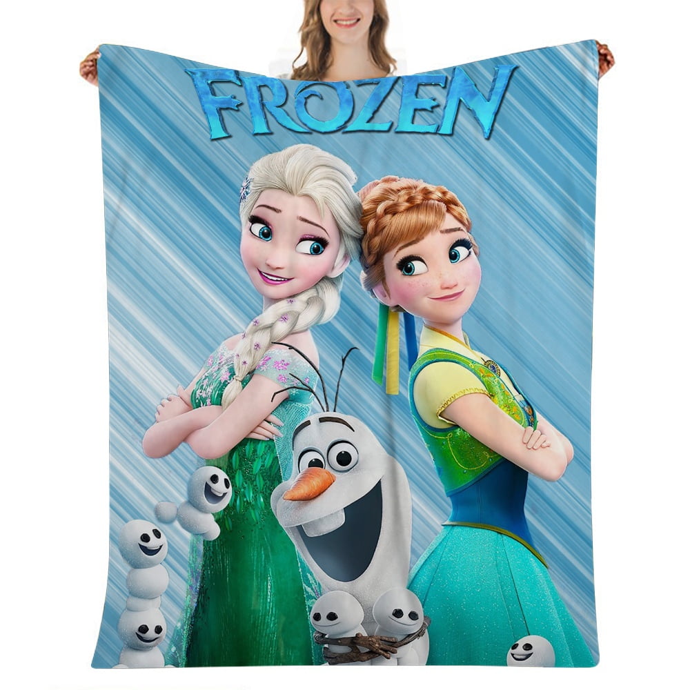 Frozen Olaf Fleece Blanket , Purple Thick Warm Blankets for Winter
