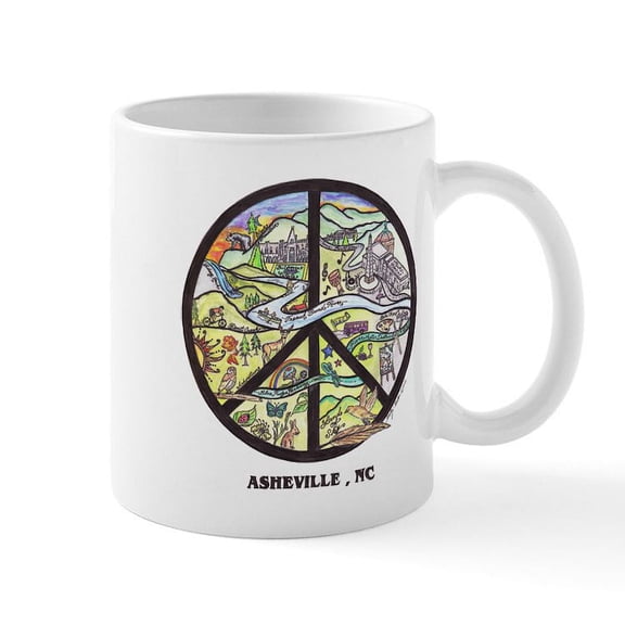 CafePress - Cool Coffee Break Hip Asheville , Nc Art Mug - 11 oz Ceramic Mug - Novelty Coffee Tea Cup