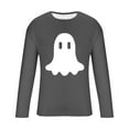 thumbnail image 6 of UVEASISHA Mens Long Sleeve Halloween Shirt Big and Tall Casual Ghost Print Graphic Tees Slim Fit Stretch Workout Shirts Holiday Funny Gifts Dark Gray L, 6 of 6