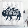 thumbnail image 1 of Ambesonne Adventure Shower Curtain, Tribal Words Trees, 69"Wx70"L, Petrol Blue White, 1 of 3