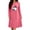 Hot Pink, variant on Women's Halloween Cute Print Lounge Dress Long Sleeve Crew Neck Casual Sleepwear Nightgown