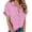 #Pink, variant on DPTALR George Women's 2025 Spring/Summer Short Sleeve V-Neck Collared Button Down Trendy Shirts,Green,Size M