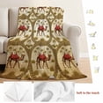 thumbnail image 5 of Brown Desert Camels Blanket Soft Cozy Warm Throw Blanket for Couch, Plush Fuzzy Flannel Fleece Blankets for Sofa, Tropical Date Coconut Trees Cords Leaves Bed Blankets Gifts for Men, 40"x60", 5 of 9