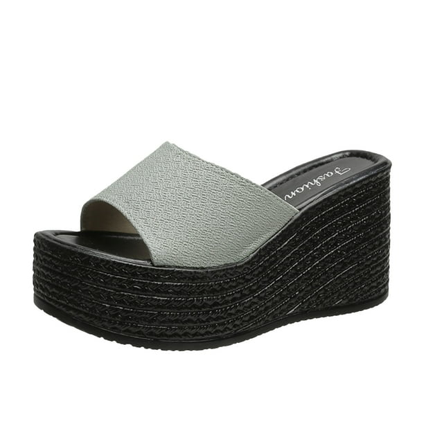 Amzcrzy Zapatos de mujer,Zapatos de mujer,Zapatillas de mujer, Sandalias de playa transpirables con tacón Matsu, suela gruesa y tacón inclinado para mujer Sandalias Mujer Zapatillas De Casa