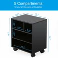 thumbnail image 3 of FITUEYES Imprimante Mobile Support de Fax Roulant Chariot de Travail en Bois avec Roues Noir, 3 of 7