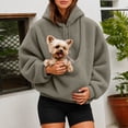 thumbnail image 2 of Women's Oversized Hoodie with Pet Pouch Kangaroo Pocket for Small Animals, 2 of 6