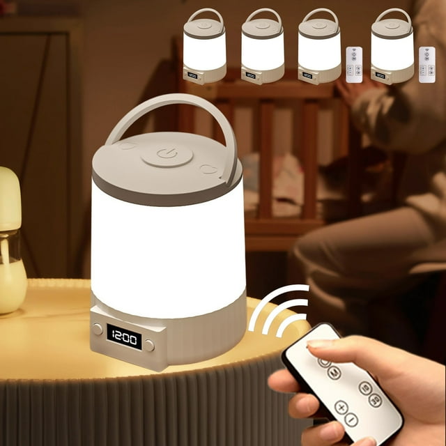 Xihbxyly Luz Nocturna Led Recargable, Portátil, con Control Táctil y Ajuste de Brillo, Ahorro de Energía, Multiusos para Dormitorio, Viajes, 10,5 X 9,4 X 9,4 Cm.