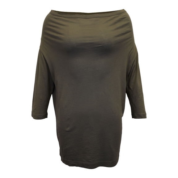 Pre-Owned Dries Van Noten Off-Shoulder Mini Dress in Olive Cotton