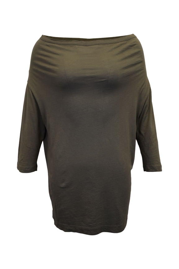 Pre-Owned Dries Van Noten Off-Shoulder Mini Dress in Olive Cotton