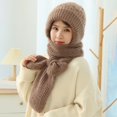 thumbnail image 2 of harmtty Ladies Winter Hat Women Warm Hat Women's Winter Hat Knitted Thick Solid Color Double layered Windproof Warm Soft Ear Elastic Anti slip Khaki, 2 of 8