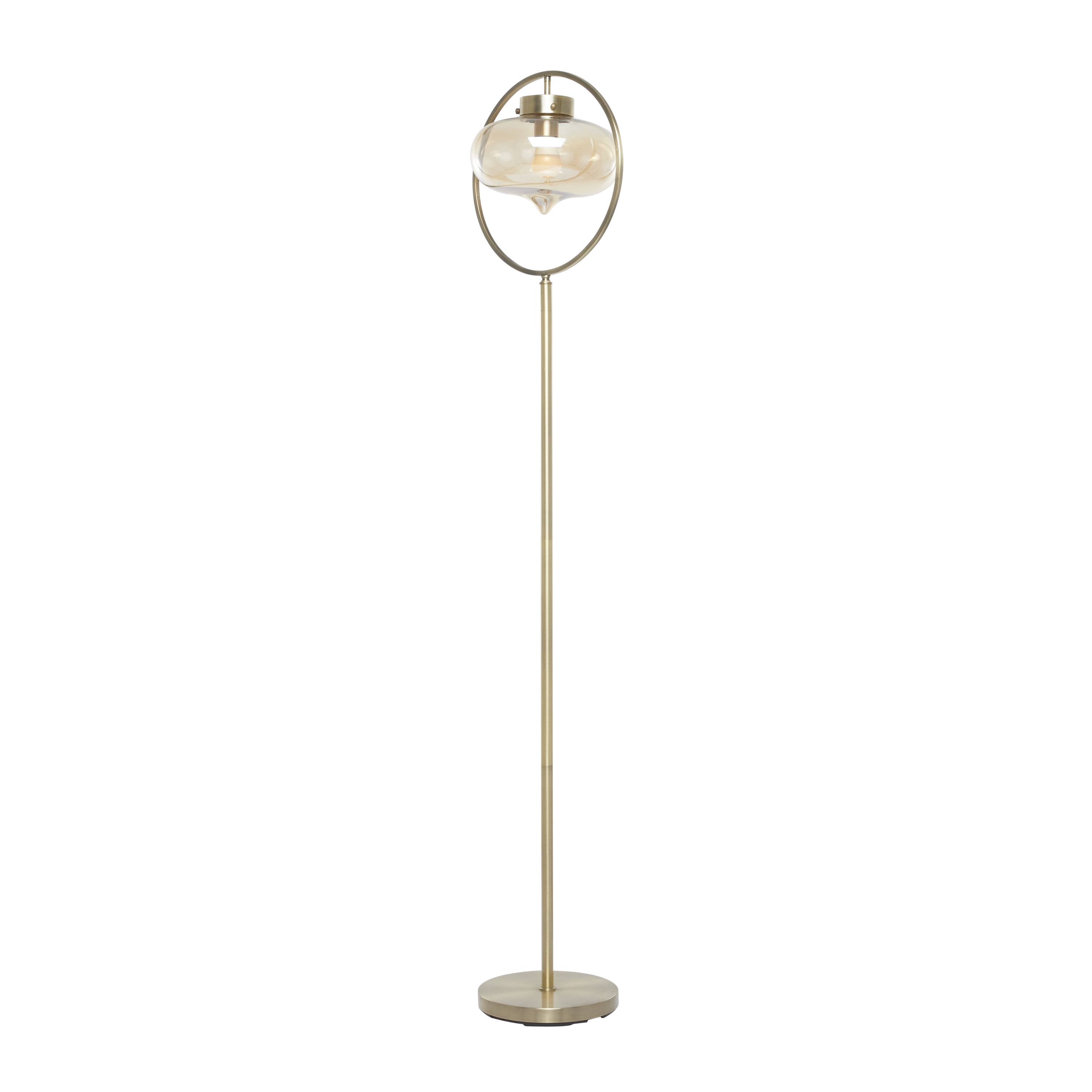 DecMode 65" Gold Floor Lamp with Clear Glass Shade