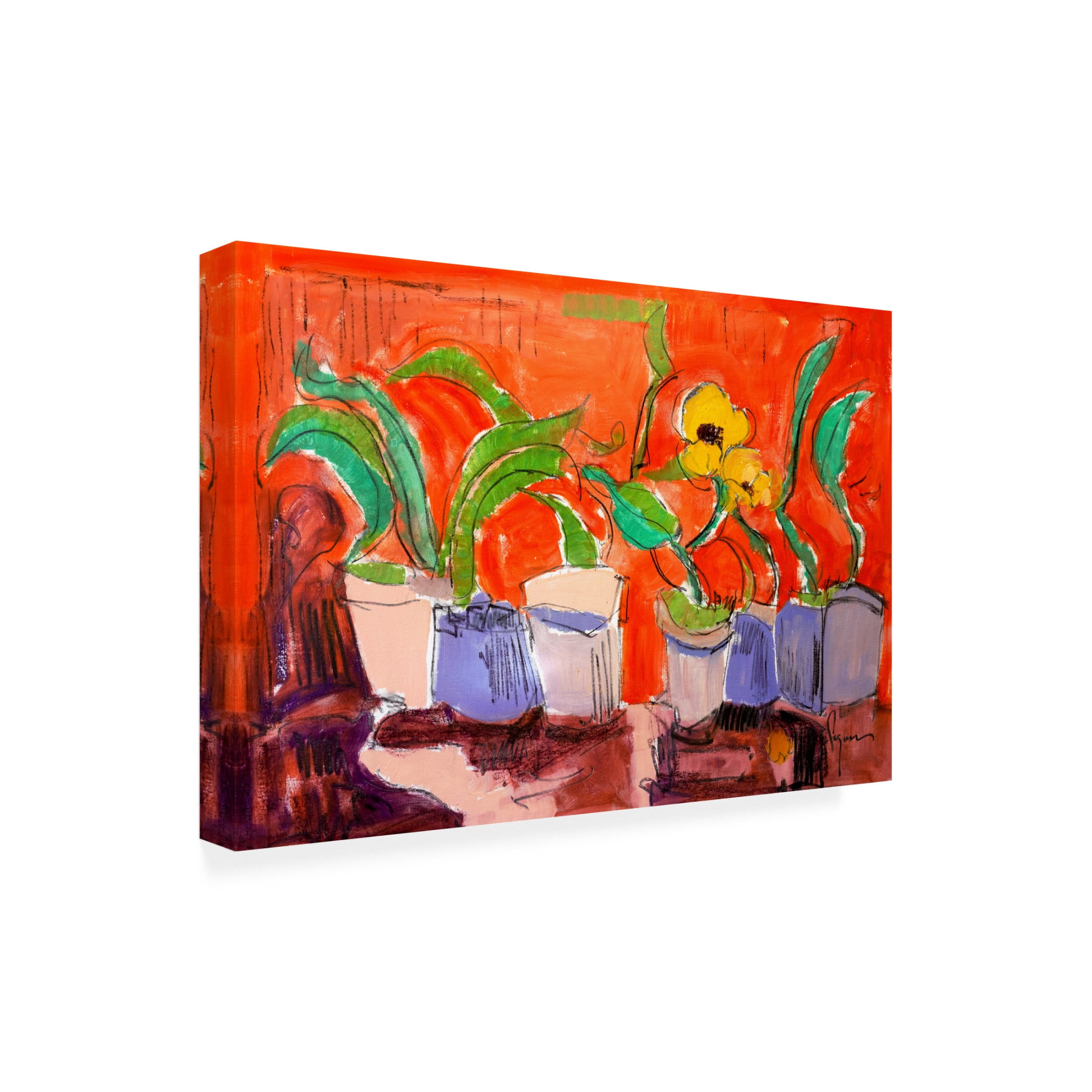 Canvas Wall Art - Dorothy Fagan ' Joybloomsincherishedgarden' Wall Art for Living Room, Bedroom, or Office D?cor by Trademark Fine Art - 32 x 22 Inches