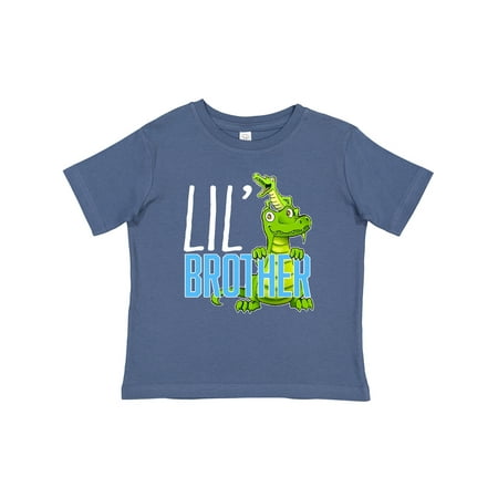 

Inktastic Lil Brother with Cute Green Alligators Gift Baby Boy or Baby Girl T-Shirt
