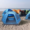 thumbnail image 5 of 3-4 Person Blue Instant Pop Up Tent, Waterproof Automatic Family Camping Tent with Silver Coating & Fiberglass Poles for Outdoor Travel Hiking, 5 of 12