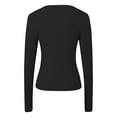 thumbnail image 5 of Chemises à Manches Longues pour Femmes Col en V Sortie Ajustée Crop Top Décontracté Mode Automne 2025, 5 of 5