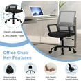 thumbnail image 3 of CL.HPAHKL Home Office Desk Chair, 360° Swivel & Height Adjustable Mesh Computer Chair Comfortable Ergonomic Support for Work, Gaming, and Study, Grey, 3 of 6