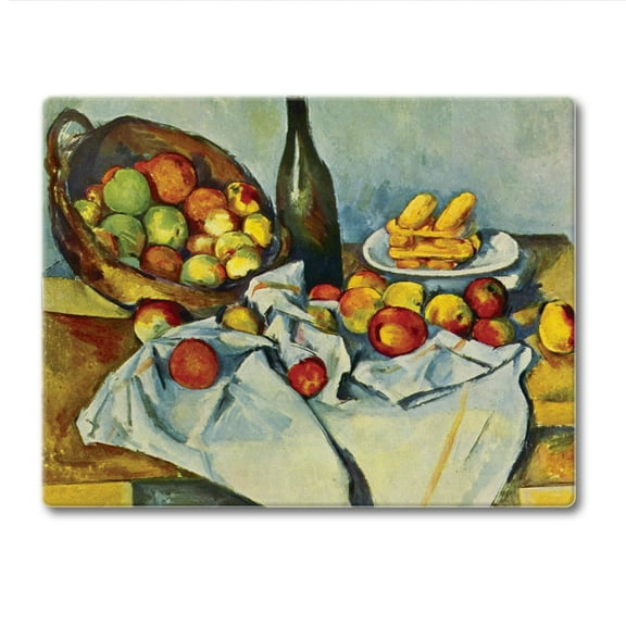 CounterArt "Basket of Apples" 3mm Tempered Glass Cutting Board 10" by 8"