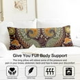thumbnail image 3 of Paisley Long Body Pillow Cover - Vintage Bohemian Floral Print, Soft & Breathable Ethnic Fabric, Hidden Zipper, 20"x54" - Elegant Home Decor Gift for Side Sleepers & Pregnancy Support, 3 of 6