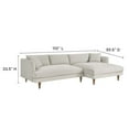 thumbnail image 6 of Modway Zoya Right-Facing Down Filled Overstuffed Sectional Sofa in Heathered Weave Ivory, 6 of 6