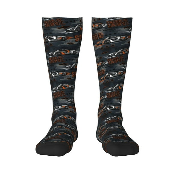KLL Cool Sports Car Print Women's Men's Ankle Socks 1-pack Casual Athletic Socks for Unisex Adult Moisture-Wicking Socks for Daily Wear/Running/Sport
