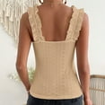 thumbnail image 2 of ZOELNI Womens Sleeveless Tank Tops Ruffle Strap Square Neck Eyelet Blouse Slim Fit, M, 2 of 4