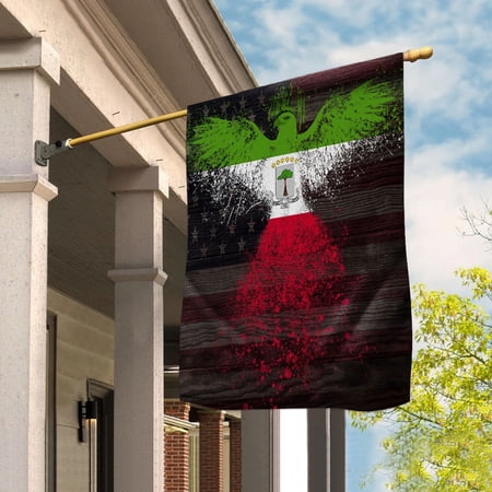 American Flag- Equatorial Guinean Flag Equatorial Guinea US Friendship Forever July 4 Decoration House Flag, Double-Sided Decorative Outdoor Flag, Patriotic Polyester Yard Flag 29.5 x 39.5 in