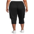 thumbnail image 3 of CHOK Pantalon Cargo Capri en Molleton pour Femmes Grande Taille, 3 of 5