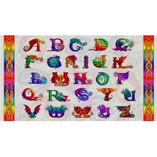 Fabric Baby Pre-Quilted Panel Alphabet Zoo Animals 35x44