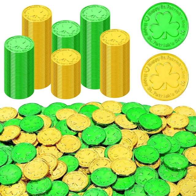 Monedas de trébol para el Día de San Patricio de Decorations FULLIVE, 120 unidades