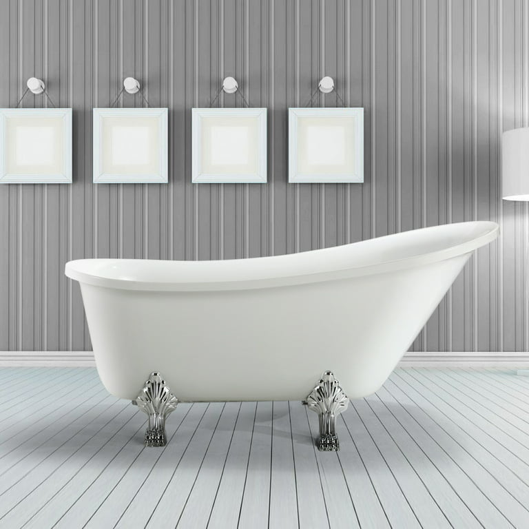 NOVA Oriental: Acrylic Bath Tub: (170x70)cm +Grips+Legs, White - T&C