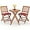 Natural & Red, variant on AEGFKD 3Pcs Patio Bistro Set, Wood Folding Table Set, 2 Cushioned Chairs for Garden Yard, Outdoor Furniture Round Table, Natural & Red