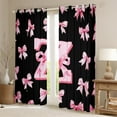 thumbnail image 2 of Castle Fairy Personalized Initial Curtains Pack of 2 (42x84 Each),Dreamy Princess Curtains Blackout,Black Pink Bedroom Curtains,Lightweight Kawaii Room Decor, 2 of 6