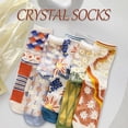 thumbnail image 7 of CAILDANL Womens Floral Sheer Socks Summer Thin Mesh Ankle Transparent Crystal Glass Silk Socks Cottagecore Elastic See Through Sock, 7 of 7