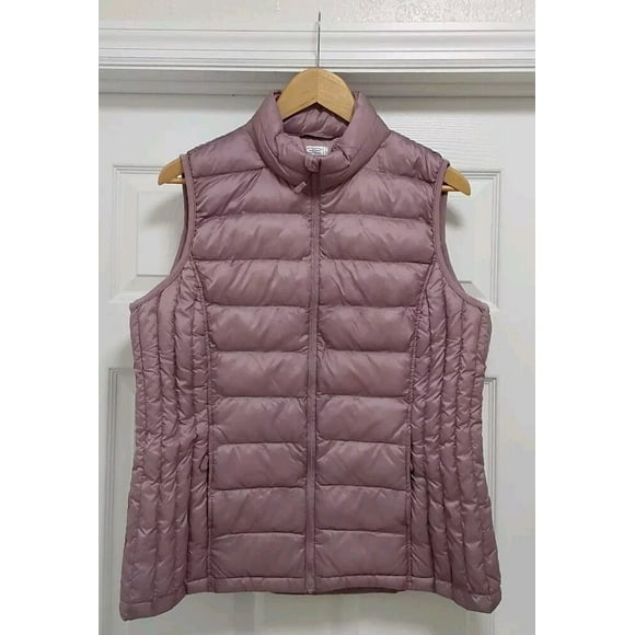 32 Degrees Heat Puffer Vest Women's Purple Sleeveless Zipper Pocket Lightweight