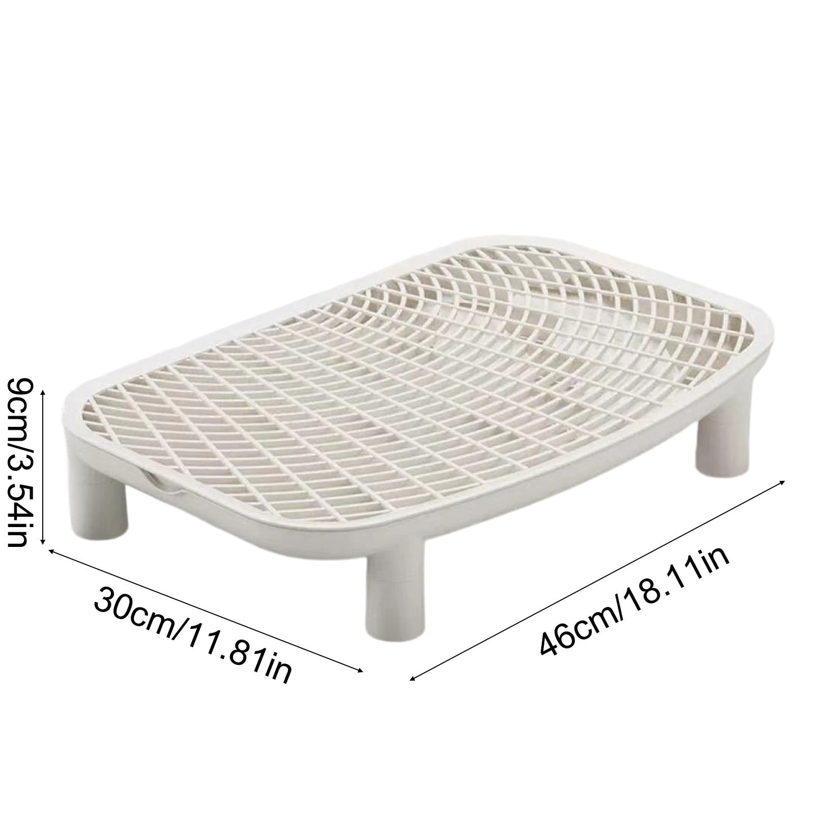 Qiopertar Double Layer Cat Litter Mat, Anti-Slip Litter Trapping Pad for Cat Box, Waterproof Pet Floor Mat with Sand Control Grooves for Bathroom Kitchen Laundry Room, White