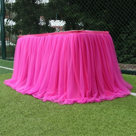 

Brand Sale! Tulle Table Skirt Rectangle Tables Mesh Tutu Table Skirting Fluffy and Elegant for Kids Show Birthday Party Wedding Table Decoration