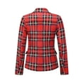 thumbnail image 5 of LilyLLL Womens Plaid Check Print Double Breasted Blazer Christmas Xmas Outwear Coat, 5 of 5
