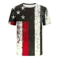 thumbnail image 7 of American Flag Patriotic Graphic Outfit Mens 4th of July Two-Piece Mid Waisted Elastic Short Pants Round Neck Short Sleeve Blouse Independence Day Set, 7 of 7
