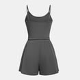 thumbnail image 4 of Matching Sets Women Clothing Summer Shorts Suit Ribbed Crew Neck Vacation Outfits,Grey,2XL, 4 of 8