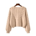 thumbnail image 3 of Women's Cable Knit Cardigan Sweaters Long Sleeve Button Down Knit Sweater Outerwear, 3 of 3