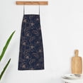 thumbnail image 5 of Naloa 1Pack Adjustable Bib Apron Waterdrop Resistant Cooking Kitchen Aprons for Women Men Chef, Copper-Gold Gloss Outline Cherry Print, 5 of 5