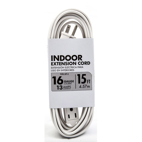 Southwire 16/3 SPT2 Banana Tap Extension Cord, White