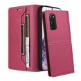 thumbnail image 3 of Compatible WIth Samsung Galaxy S20 FE Wallet Case,Magnetic Closure,Flip Folding Kickstand,With Card Slots,[RFID Blocking],With Shoulder Strap&Lanyard,PU Leather+TPU Shockproof Phone Case,Red, 3 of 9