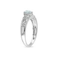 thumbnail image 2 of 2/5 Carat (Ctw) Clear Aquamarine Heart Ring in Sterling Silver with Accent Diamonds for Women, 2 of 4