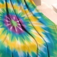 thumbnail image 3 of Rainbow Tie Dye Mandala Pattern Blanket,Comfortable Soft Flannel Throw Blanket,All Season,Warm Lightweight Blankets for Sofa Bed Couch Living Room Chair,30"x40", 3 of 4