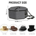 thumbnail image 2 of ReignSword Hat Box for Travel and Storage, Collapsible Large Hat Travel Case for Cowboy with Handles, Cowboy Cap Organizer with Door Hook for Women & Men (Grey), 2 of 6